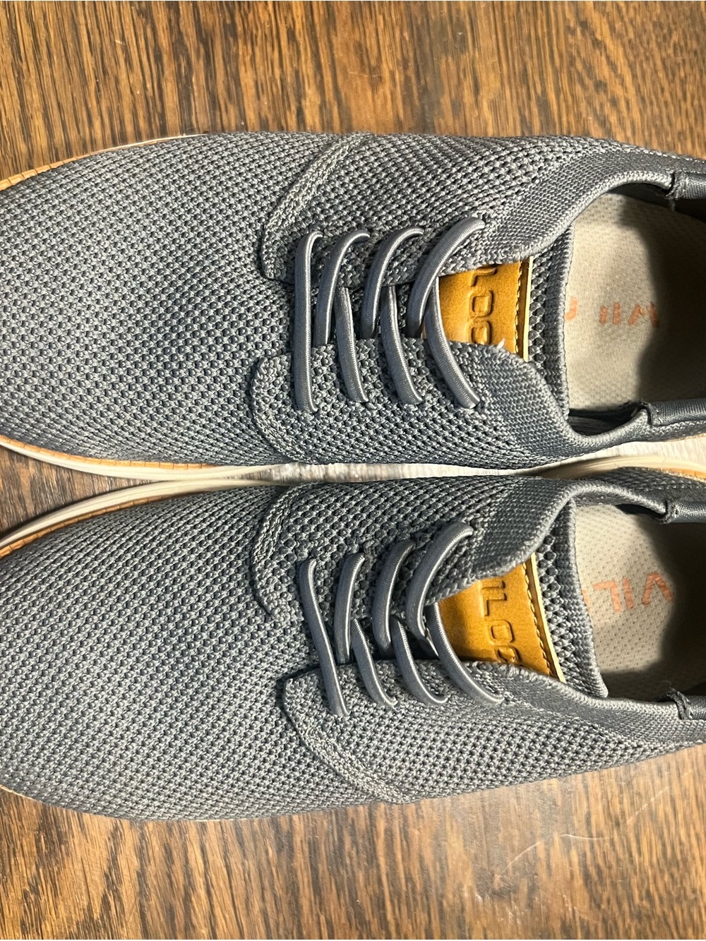 Amazon Boys Grey Knit Dress Shoes with Tan Accent